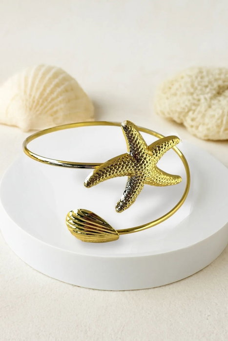 Heliophilia Silver Pulsera de Latón y Zirconio Ajustable Dorado